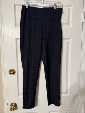 Dynamite Navy Windowpane Straight-Leg Pants